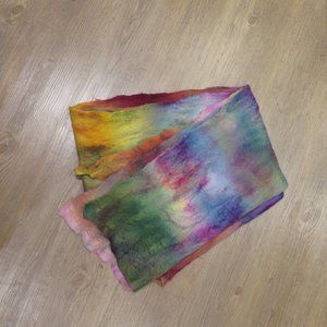 Long Colourful Felt Handmade Scarf